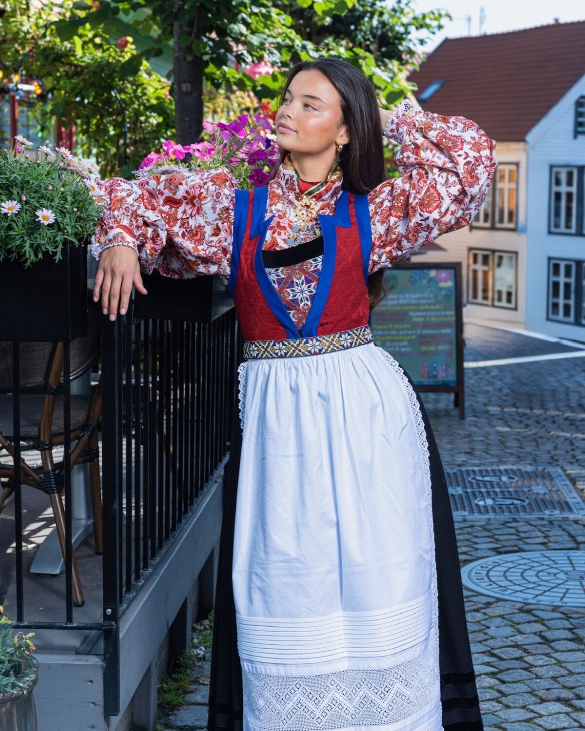 Bomullsskjorte rød peon - Bilde 4