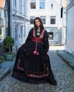 Svart silkekjorte jacquard - Bilde 3