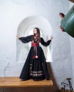Svart silkekjorte jacquard - Bilde 9
