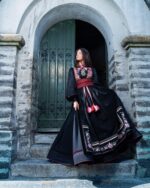 Svart silkekjorte jacquard - Bilde 6