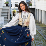 Hvit silkeskjorte jacquard
