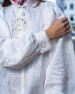 Hvit silkeskjorte jacquard - Bilde 3