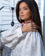 Hvit silkeskjorte jacquard - Bilde 4